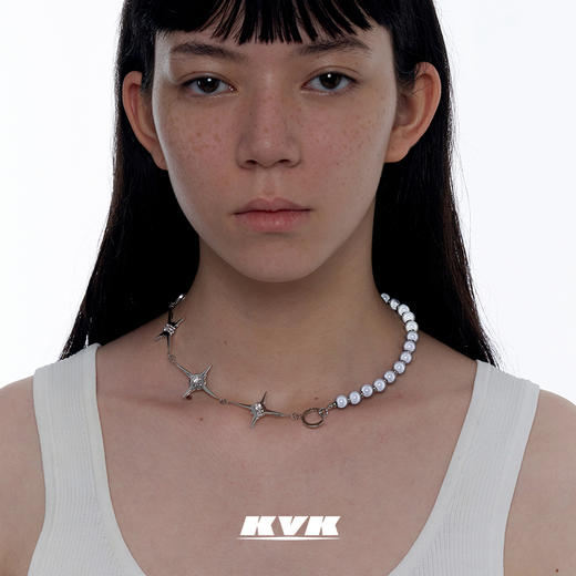 KVK拼接项链女锁骨链2021新款潮小众设计感简约网红饰品时尚配饰 商品图2