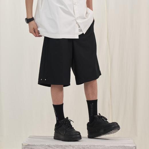 PCLP(PERCLIPS) 黑色西装短裤 夏季国潮流直筒中裤休闲五分西裤男 商品图3