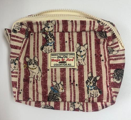 HUJI祤集Motley收纳包插画条纹小法斗 商品图0