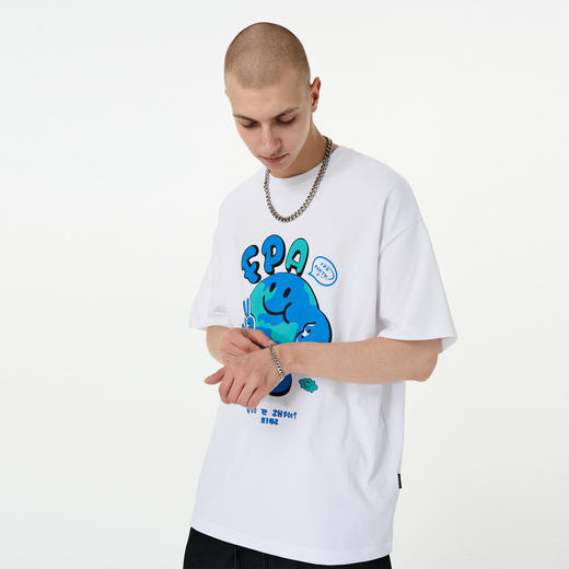 FPA(VENGETICE) 爱心地球印花T恤 国潮宽松休闲嘻哈图案男 商品图3