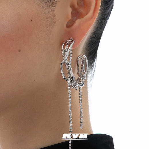 KVK耳环简约个性百搭垂落织线流动耳饰2021新款小众设计耳坠饰品 商品图3