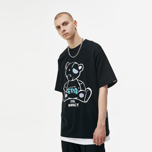 FPA(VENGETICE)反光发泡小熊短袖T 国潮牌夏季宽松情侣装2021新款 商品图1