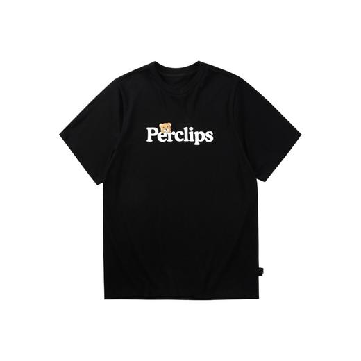 PCLP(PERCLIPS) 小熊LOGO潮流印花短袖男国潮牌纯棉宽松半袖t恤男 商品图4