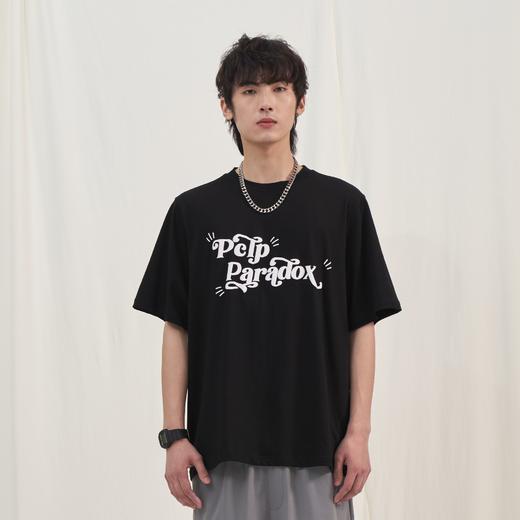 PCLP(PERCLIPS) 夏季圆领短袖t恤男简约百搭国潮牌宽松纯色半袖黑 商品图1