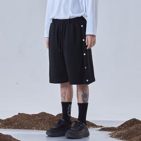 PCLP(PERCLIPS)夏季排扣针织短裤男国潮牌潮流运动休闲宽松五分裤