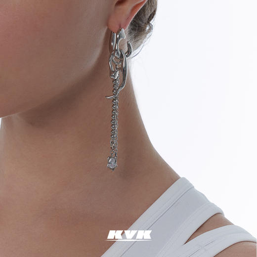 KVK抽象造型垂坠耳环2021年新款小众设计高级感气质耳坠耳饰女 商品图3