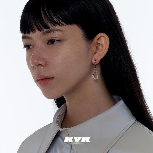 KVK耳环2021年新款潮高级感不对称耳坠女气质长款耳钉女水晶耳饰 商品图1