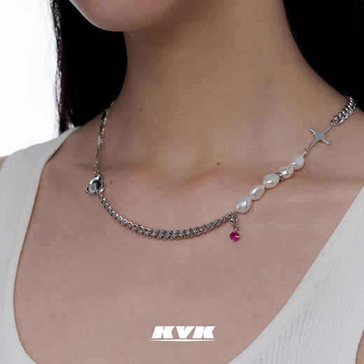 KVK拼接项链女锁骨链2021年新款潮轻奢项圈小众设计感ins网红饰品 商品图1
