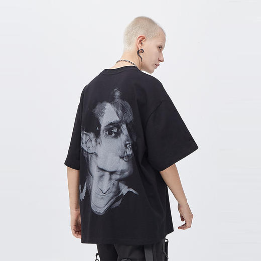 PCLP(PERCLIPS) 夏季纯棉短袖 国潮牌印花宽松2021新款半袖t恤男 商品图3