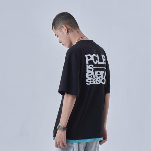 PCLP(PERCLIPS) 短袖t恤男纯棉夏季国潮牌圆领印花港风宽松半截袖 商品图1