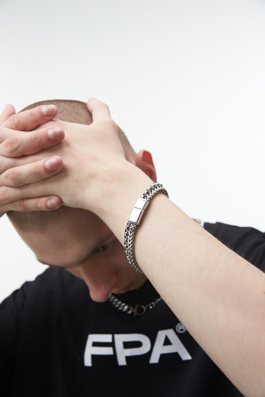 FPA(VENGETICE)IMPACT 中性亮面双层嘻哈手链 嘻哈国潮钛钢手饰品 商品图3