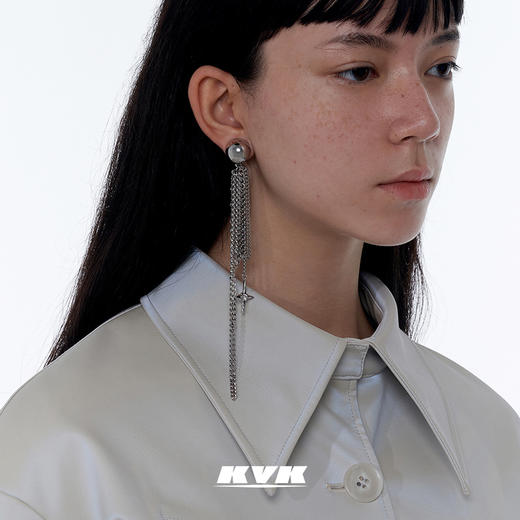 KVK耳环2021年新款潮高级感耳夹无耳洞女长款流苏个性耳饰女饰品 商品图0