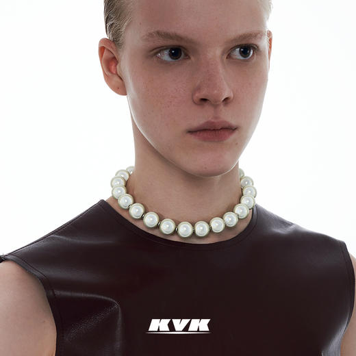 KVK十字架项链女小众设计感2021新款潮串珠简约锁骨链女配饰品 商品图2