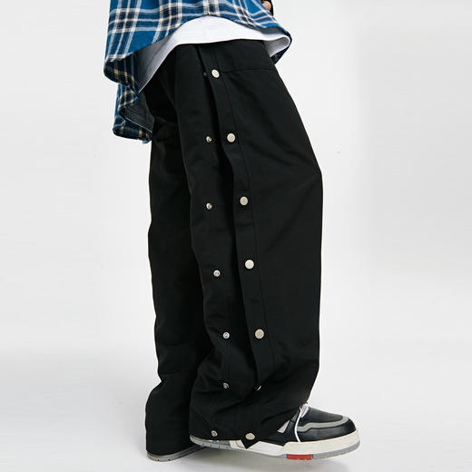 FPA(VENGETICE)国潮流夏季排扣宽松长裤直筒运动高街纽扣休闲男裤 商品图2