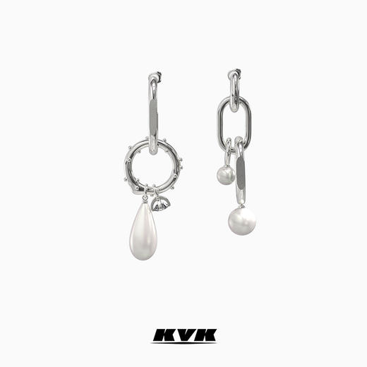 KVK珍珠耳环2021年新款潮高级感耳饰女网红耳坠时尚饰品原创配饰 商品图3