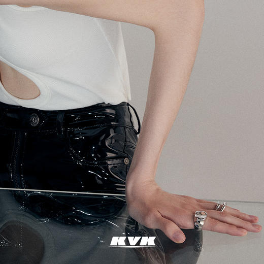KVK戒指女时尚个性2021年925银高级感指环女个性素圈原创饰品配饰 商品图0