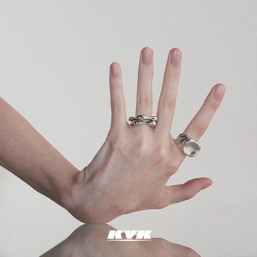 KVK戒指女时尚个性2021年925银高级感指环女个性素圈原创饰品配饰 商品图1