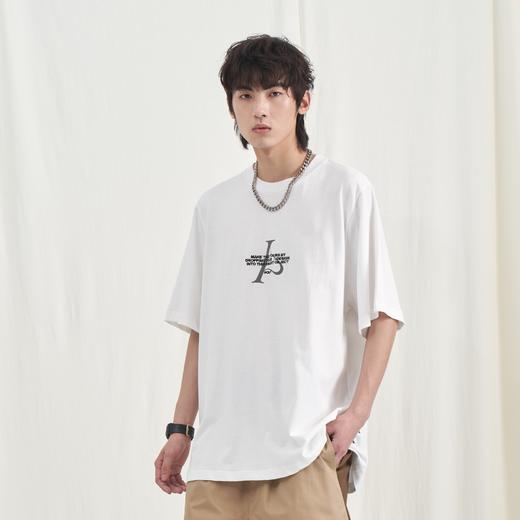 PCLP(PERCLIPS) 圆领印花短袖t恤男纯棉夏季国潮牌港风宽松半截袖 商品图3