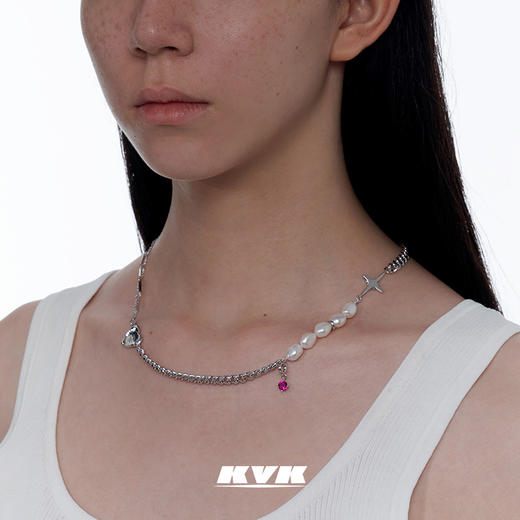 KVK拼接项链女锁骨链2021年新款潮轻奢项圈小众设计感ins网红饰品 商品图0