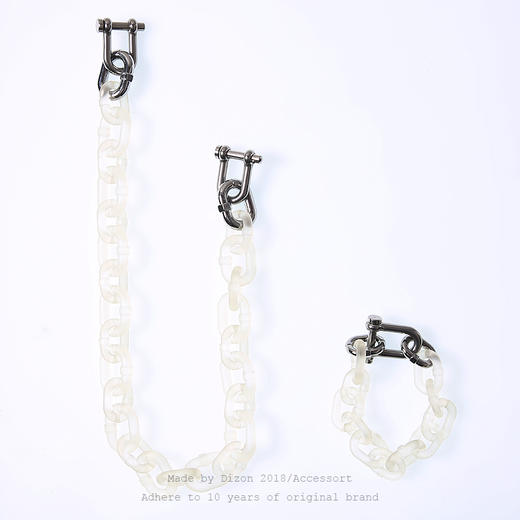 Dizon2019新款现货透明树脂in女手链朋克铁链锁骨女 欧美粗狂爆炸 商品图1