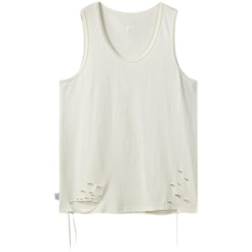 PCLP(PERCLIPS) 下摆割烂破洞打底背心 纯色打底宽松汗衫无袖内搭 商品图4