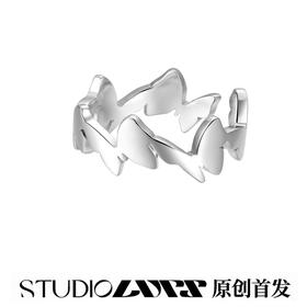 LURS官方原创设计蝴蝶飞舞元素可调节潮玩戒指男ins风简约百搭