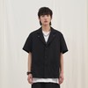 PCLP(PERCLIPS) 铆钉短袖西装衬衫 国潮牌黑色休闲夏季半袖衬衣男 商品缩略图0