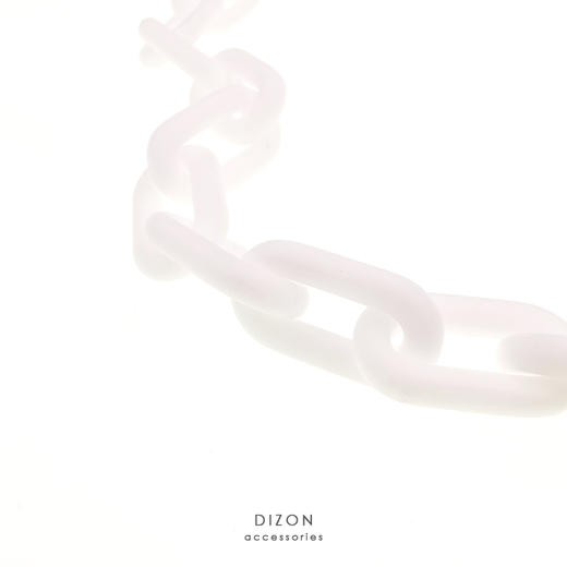 DIZON 纯色夸张项链女 无缝树脂白色项链男  简约锁链式几何个性 商品图3