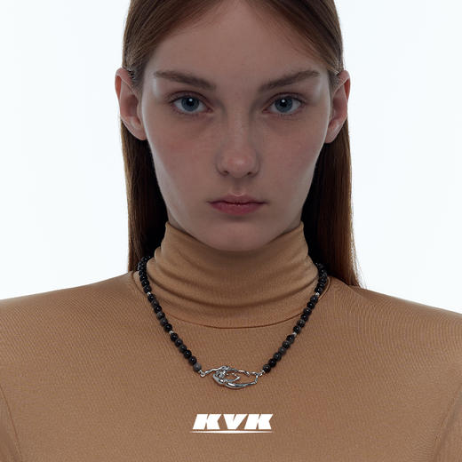 KVK2021时尚黑玛瑙毒液拼接项链女小众设计感轻奢饰品拼接项链 商品图0