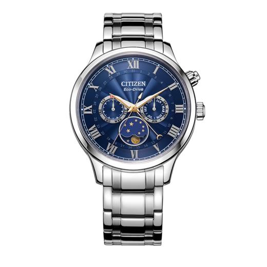 西铁城日本官方正品光动能月相盈亏月份星期日历男表AP1050-81L 商品图1