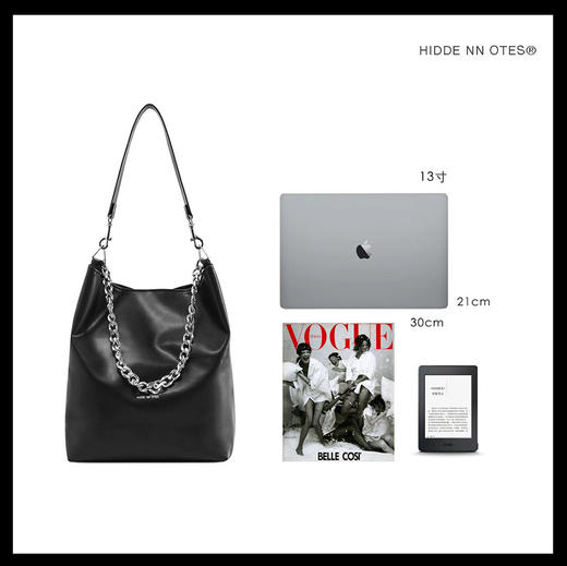 HIDDENNOTES l 原创托特包 仿小羊皮简约大容量高街链条斜挎包 商品图1