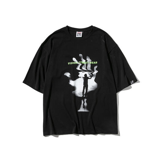 【199元任选3件】Vison宽松版落肩恐怖片主题印花短袖T恤V203NC9002 商品图0