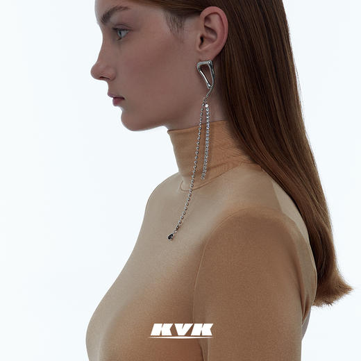 kvk2021新款毒液流苏不对称耳环小众设计长款高级大气流苏耳环 商品图3