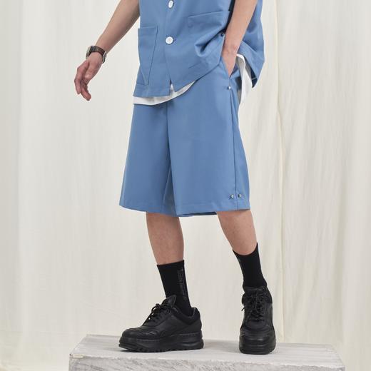 PCLP(PERCLIPS) 黑色西装短裤 夏季国潮流直筒中裤休闲五分西裤男 商品图2