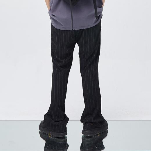 PCLP(PERCLIPS) 条纹西裤休闲长裤 白色裤链微喇叭裤型西装裤 商品图3