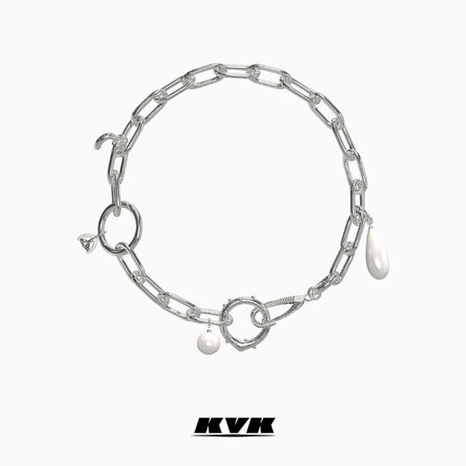 KVK珍珠项链女锁骨链2021年新款小众设计感高级感链子冷淡风饰品 商品图3