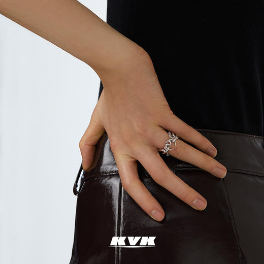 KVK925银环指流动织线戒指小众设计高级感简约戒指女 商品图2