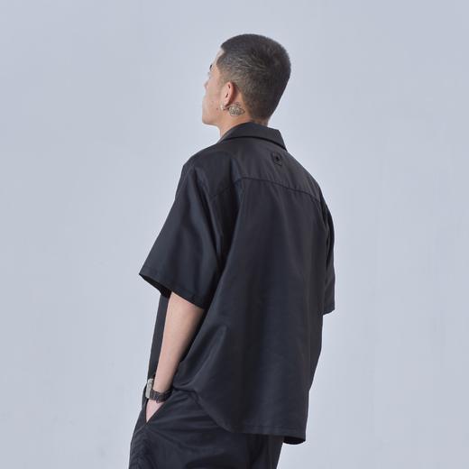 PCLP(PERCLIPS) 金属牌短袖衬衫 潮流解构工装日系港风男半袖衬衣 商品图2