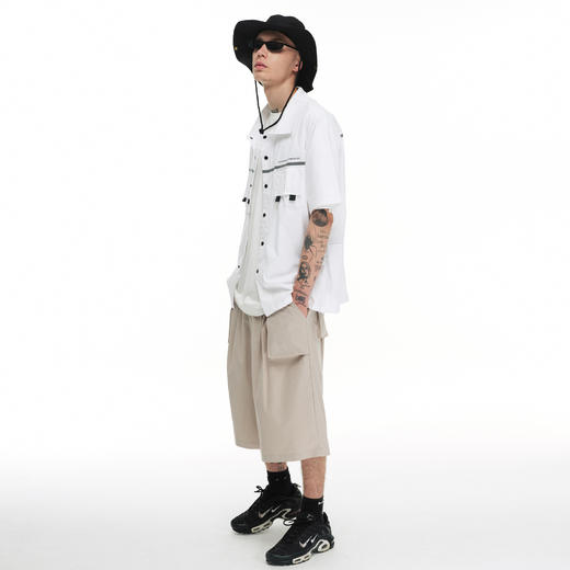 FPA(VENGETICE)皱褶轻薄廓形五分西裤 国潮牌阔腿垂感男西装短裤 商品图3