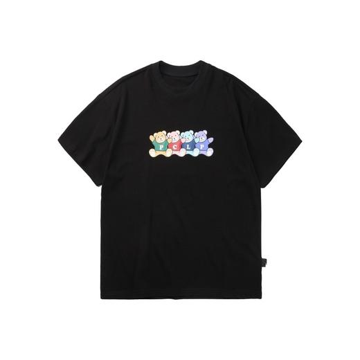 PCLP(PERCLIPS)四只小熊短袖 国潮牌情侣装2021新款白色半袖t恤男 商品图4