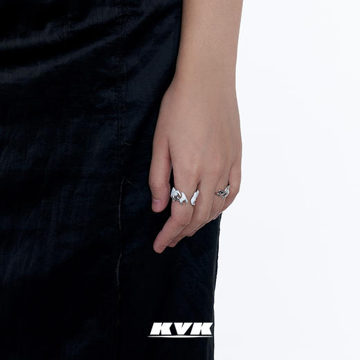 KVK×fourtry 潮流合伙人2 火焰戒指925银小众设计开口戒指配饰 商品图2