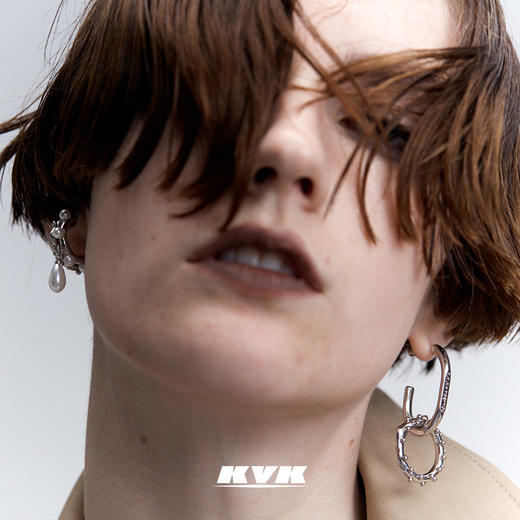 KVK耳环2021年新款潮气质珍珠耳挂高级感饰品时尚耳饰圆圈配饰 商品图3