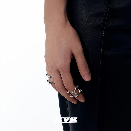 KVK戒指女时尚个性ins潮2021新款时尚几何开口指环高级感纪念饰品 商品图1