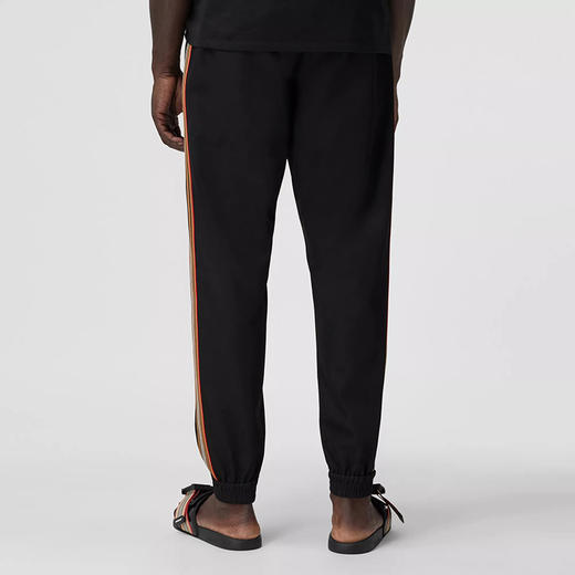 BURBERRY 巴宝莉 男士条纹细节科技羊毛慢跑裤 黑色 8038153 A1189 商品图1