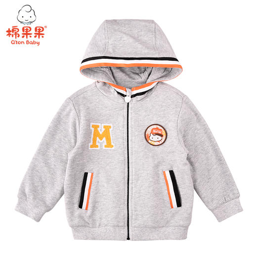 商场同款棉果果春秋季男童双纱磨毛大毛圈连帽运动外套M312100221461 商品图2