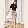 欧芮儿绣花网纱半身裙女夏2021新款高腰显瘦气质复古艺术感a字裙 商品缩略图2