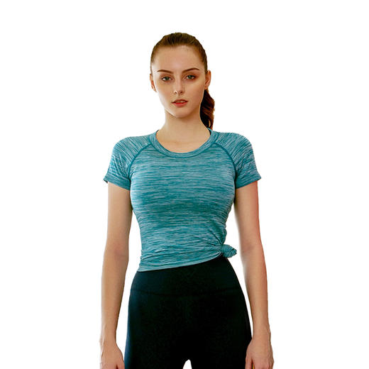 《双12满3送1 不退不换》哈瓦塔运动短袖2.0T恤无缝运动上衣（不带胸垫） 商品图4