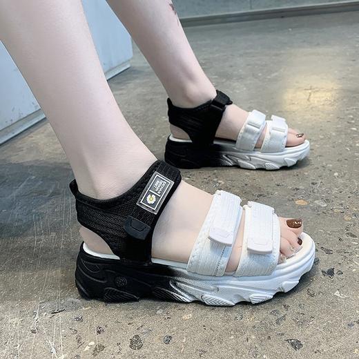 【夏季松糕软厚底凉鞋】女ins潮魔术贴女鞋 商品图1