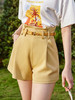 欧芮儿黄色休闲裤女2021新款高腰显瘦气质经典百搭垂坠感短裤 商品缩略图1