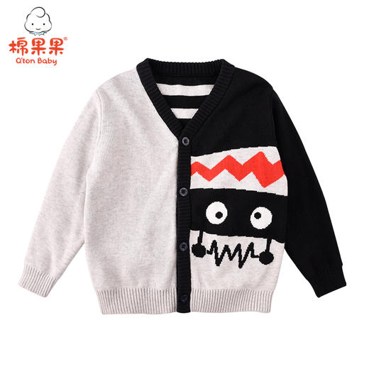 商场同款棉果果春秋季男童纯棉线休闲对开毛衣M312161521441 商品图0